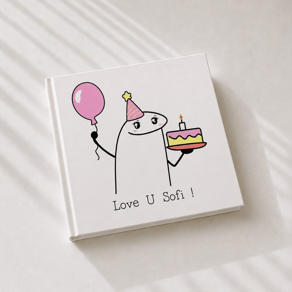 Personalised birthday memory book with a fun illustrated cover