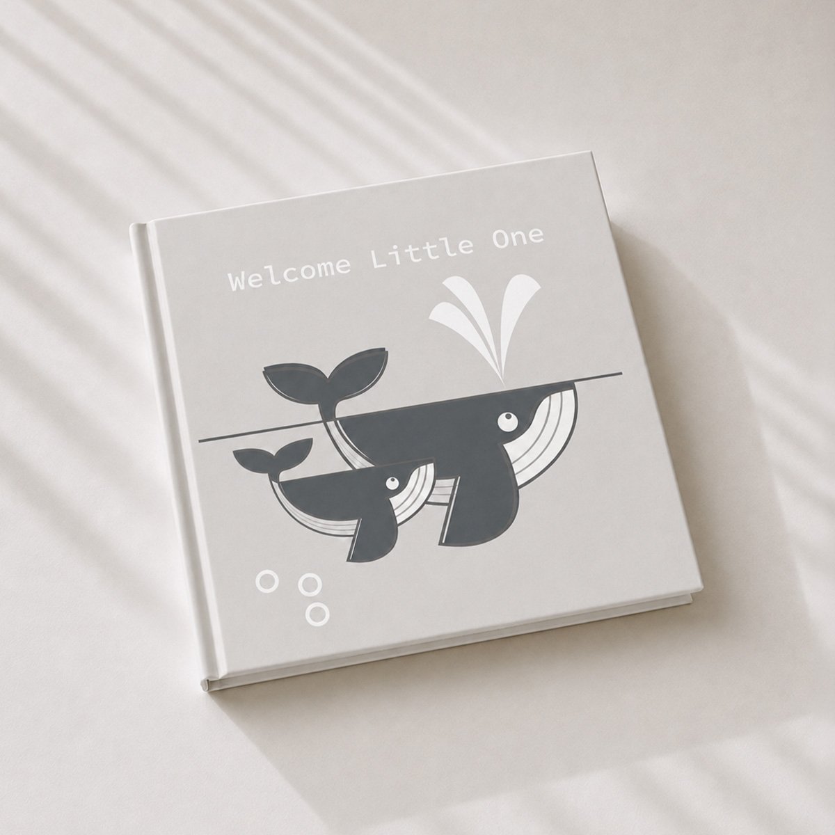 Personalised Baby Card Keepsake Book with Whale Design