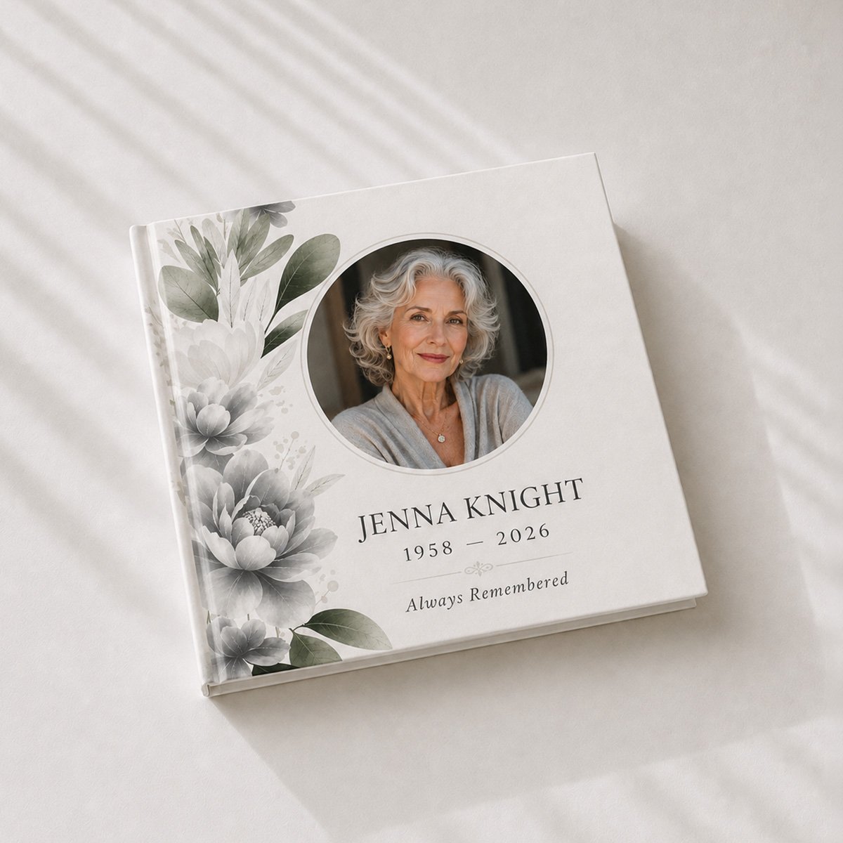 Personalised memorial keepsake book with photo