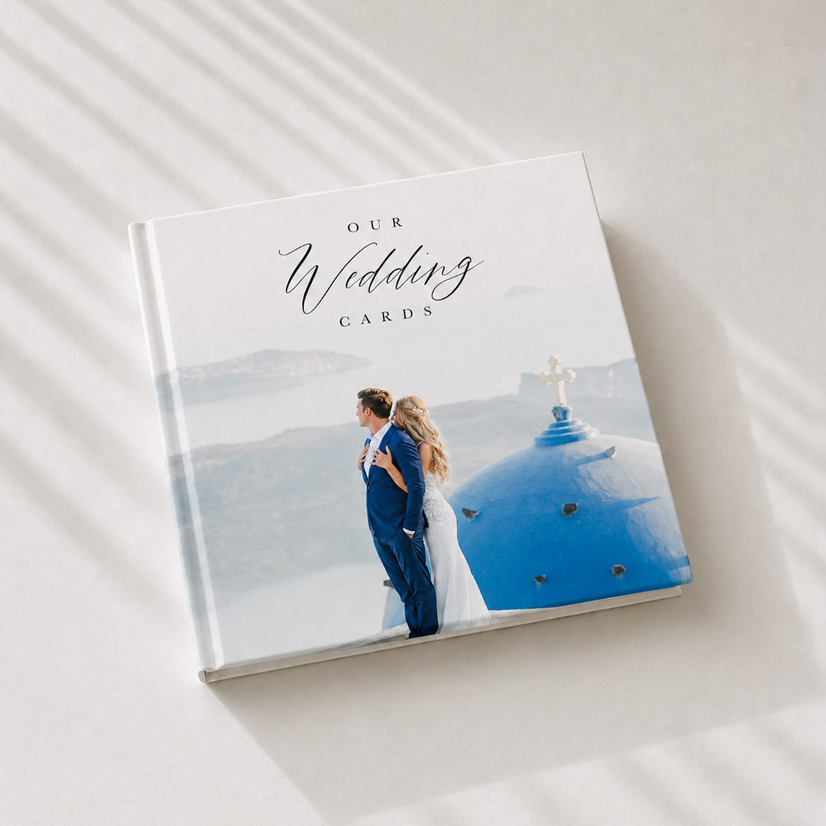 Wedding card keepsake book with personalised photo cover